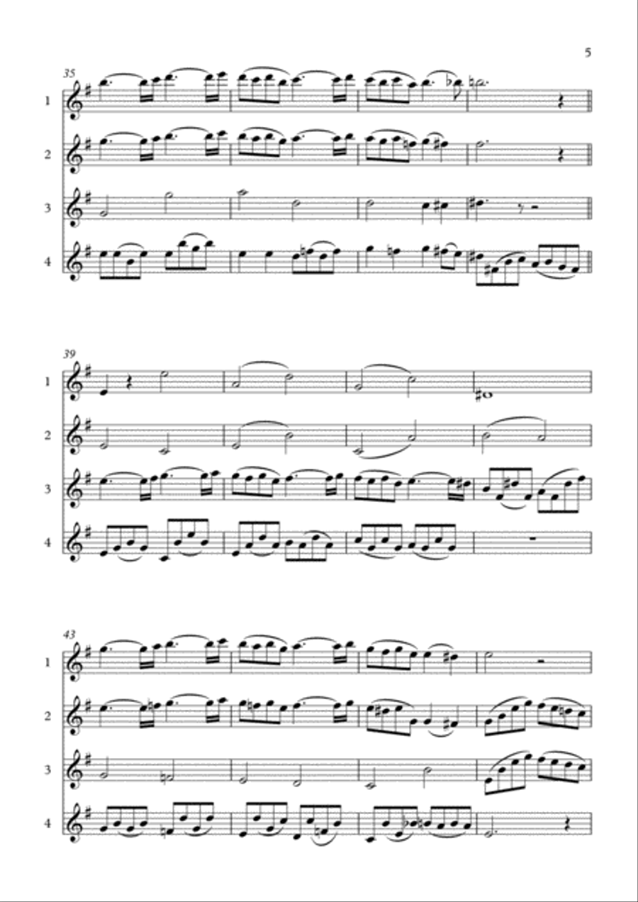 PAVANE for 4 flutes - FAURE Flute Quartet scores gallery preview page 5