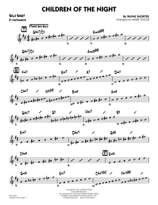 Children of the Night - Bb Solo Sheet