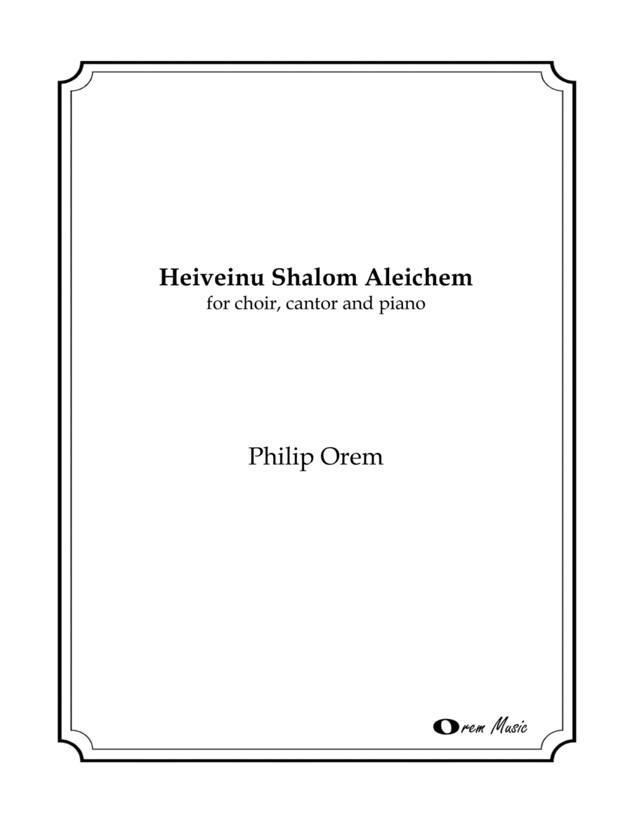 Heiveinu Shalom Aleichem Heiveinu Shalom Aleichem 4-Part scores gallery preview page 1