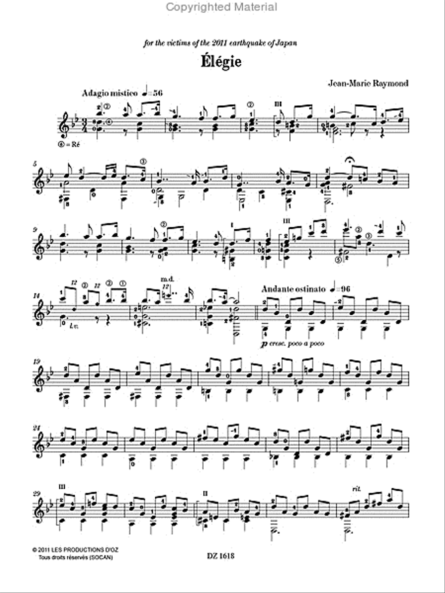 l gie by Jean Marie Raymond Classical Guitar Sheet Music