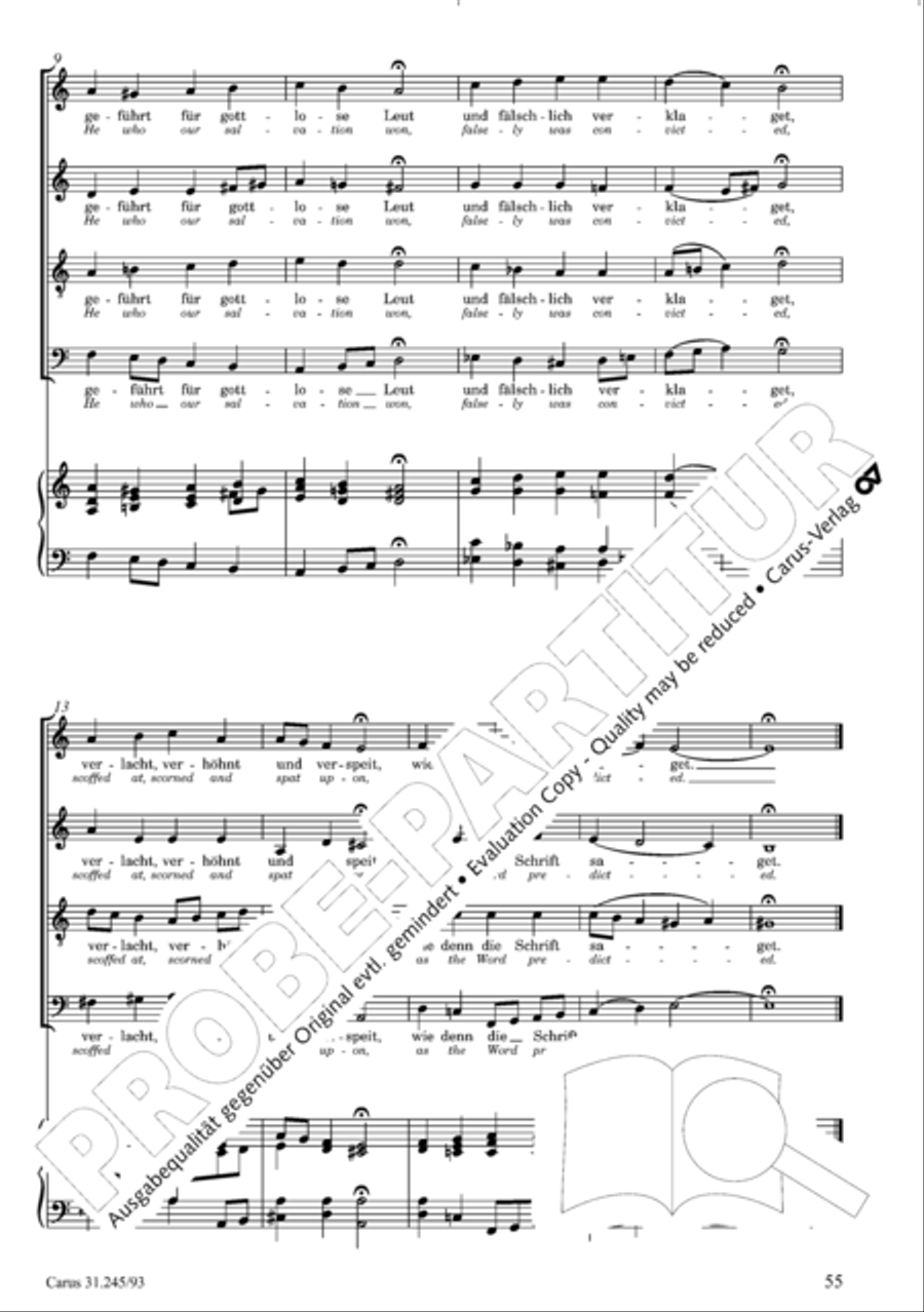 St. John Passion (Johannes-Passion) 4-Part scores gallery preview page 56