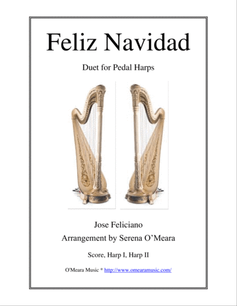 Feliz Navidad Pedal Harp scores gallery preview page 1