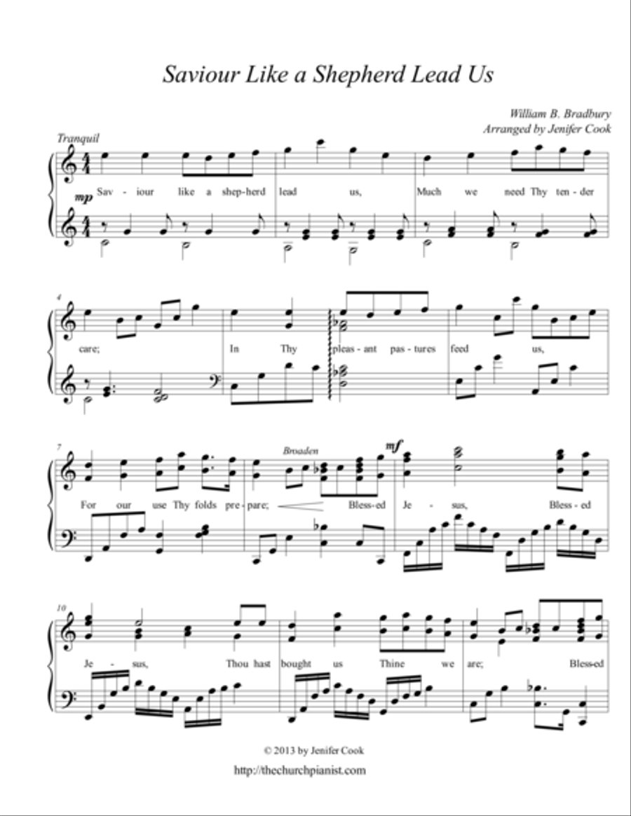 Saviour Like a Shepherd Piano Solo scores gallery preview page 1
