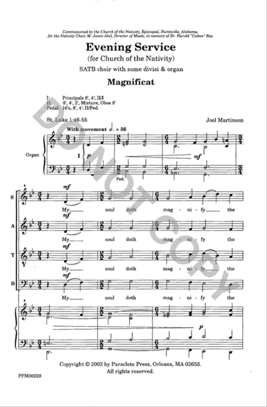 Evening Service for the Nativity Divisi scores gallery preview page 2
