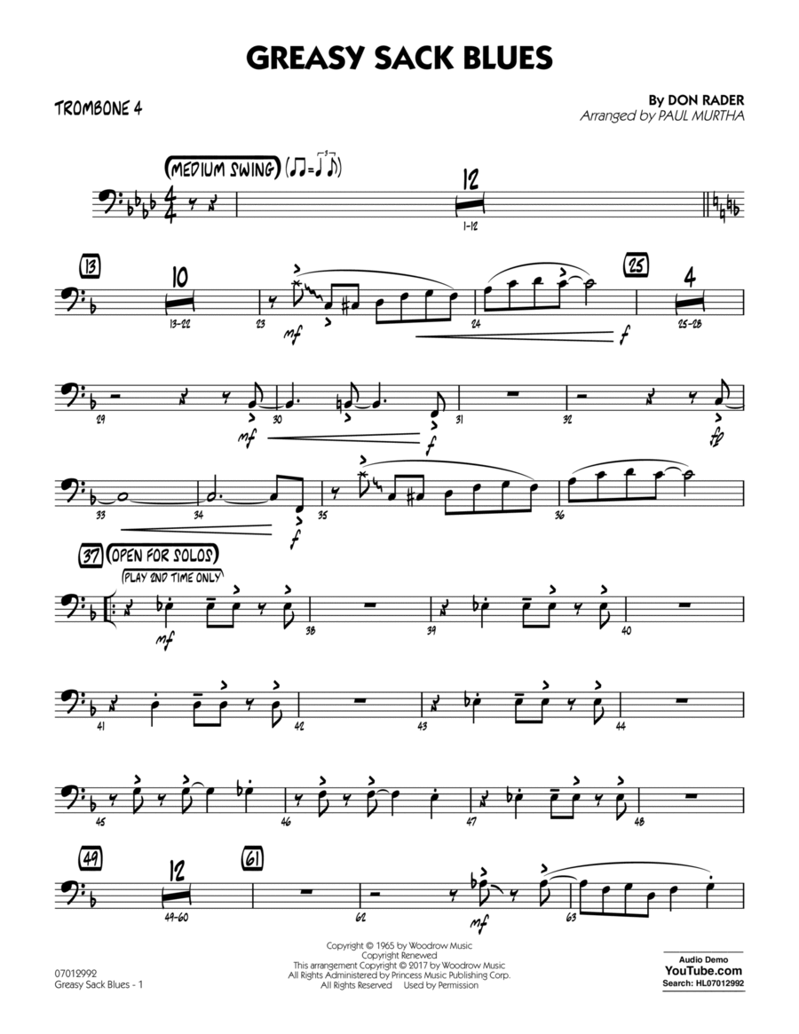 Greasy Sack Blues - Trombone 4