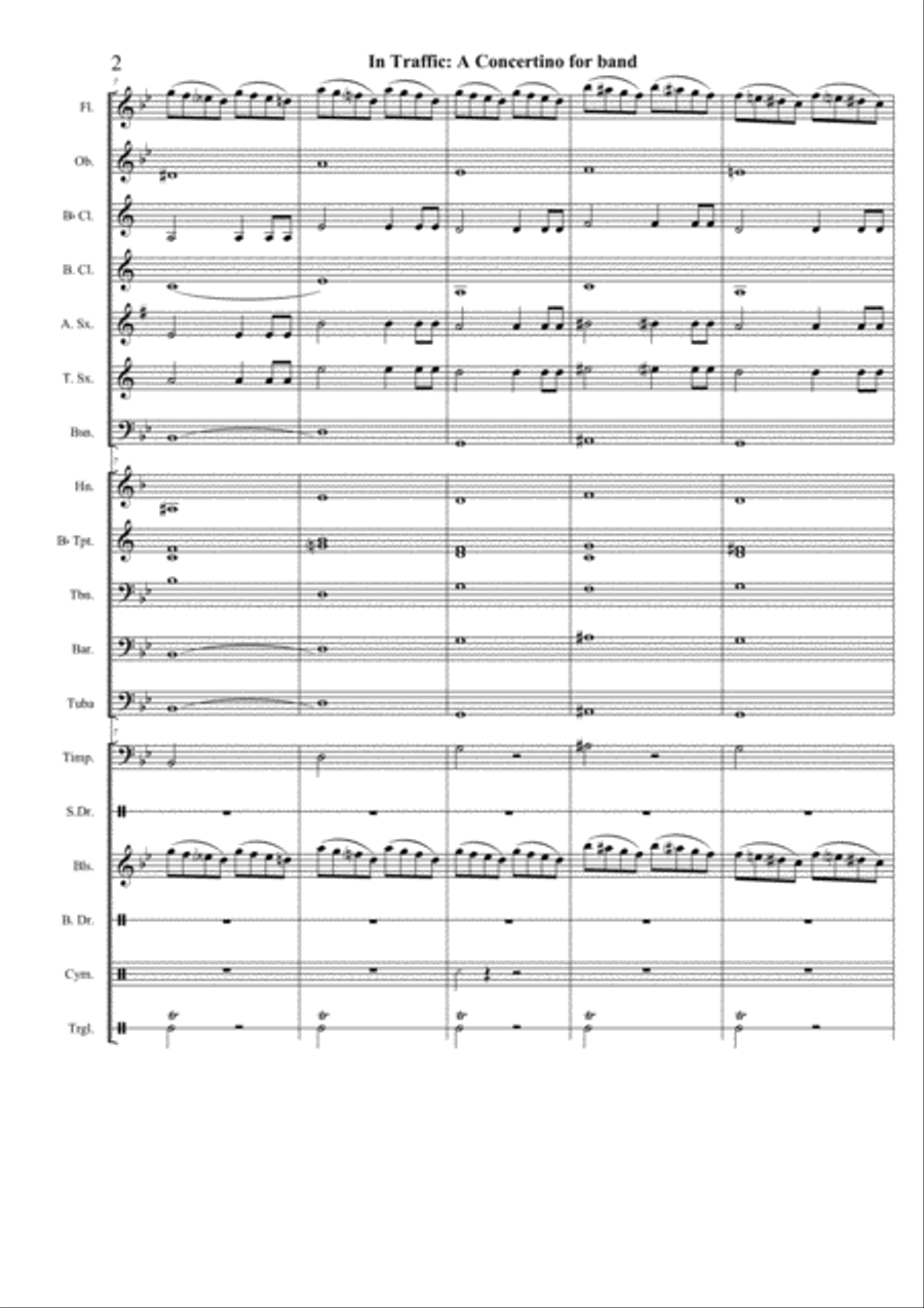 In Traffic: A Concertino for Band Concert Band scores gallery preview page 2