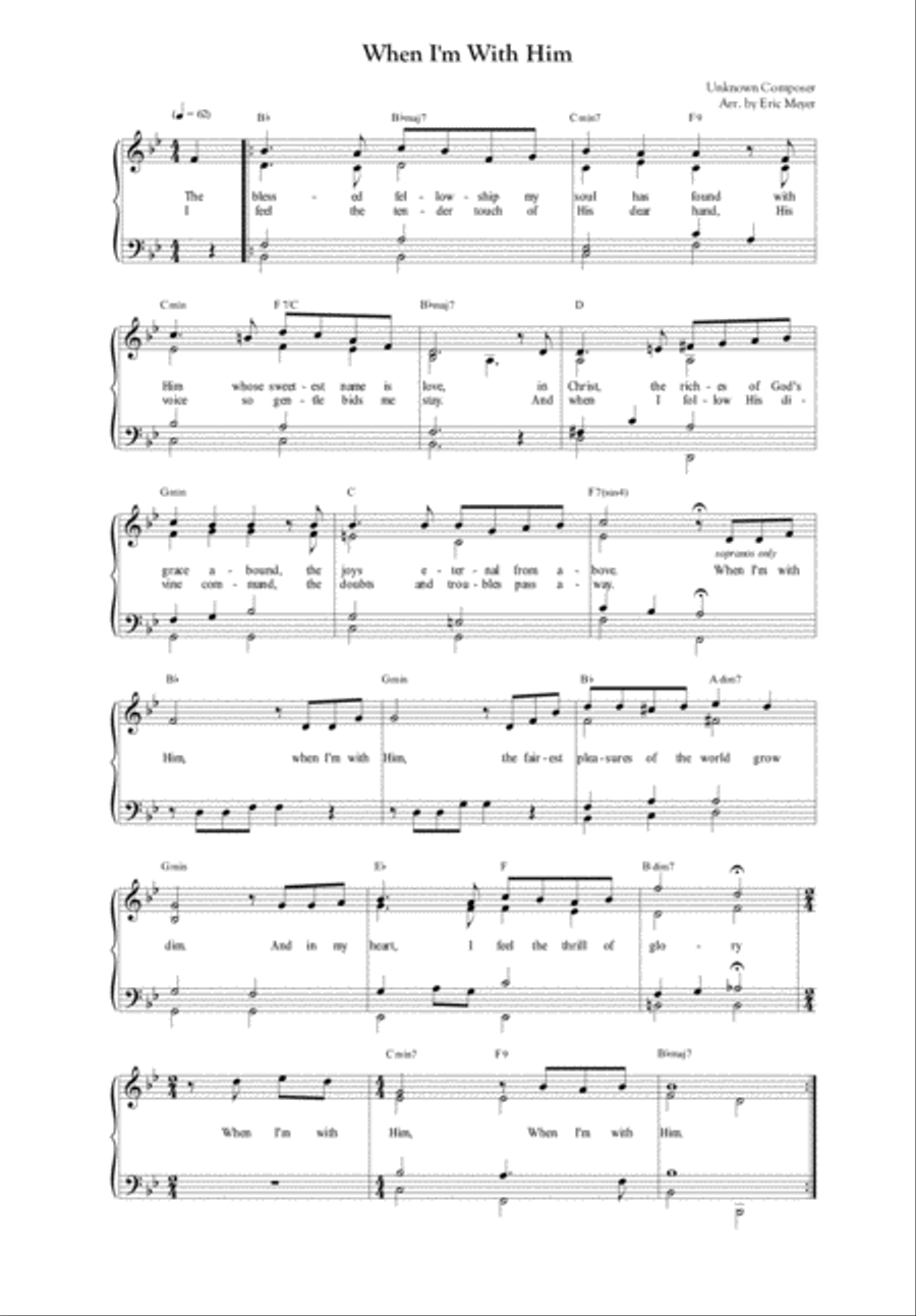 When I'm With Him 4-Part scores gallery preview page 1