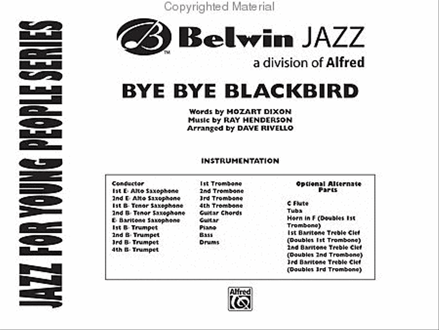 Bye Bye Blackbird Jazz Ensemble scores gallery preview page 2