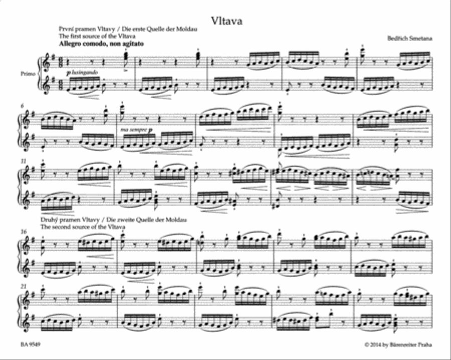 Vltava for Piano Duet Vltava for Piano Duet Piano Duet scores gallery preview page 2