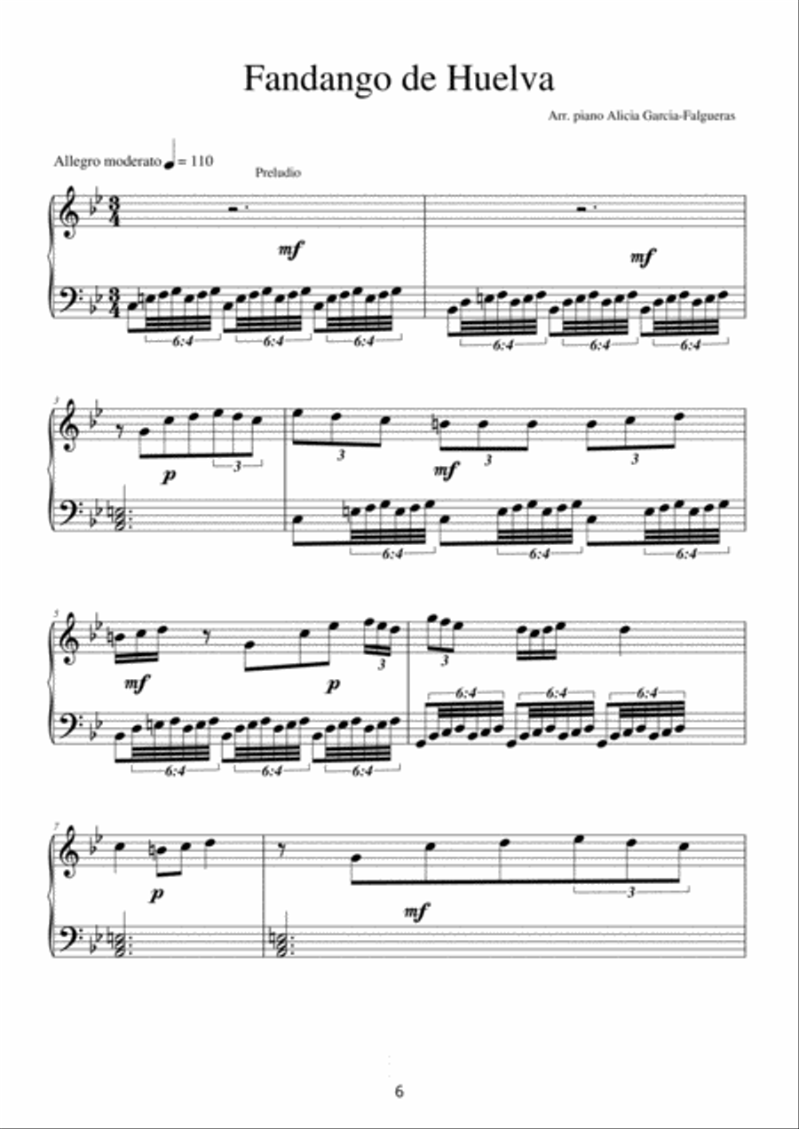 Cuatro palos del Flamenco para Piano Piano Solo scores gallery preview page 6