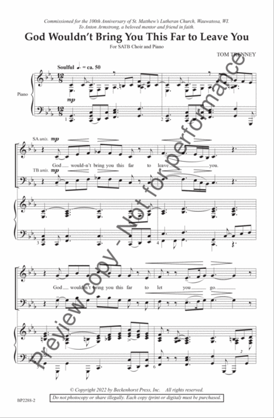 God Wouldn't Bring You This Far to Leave You 4-Part scores gallery preview page 3