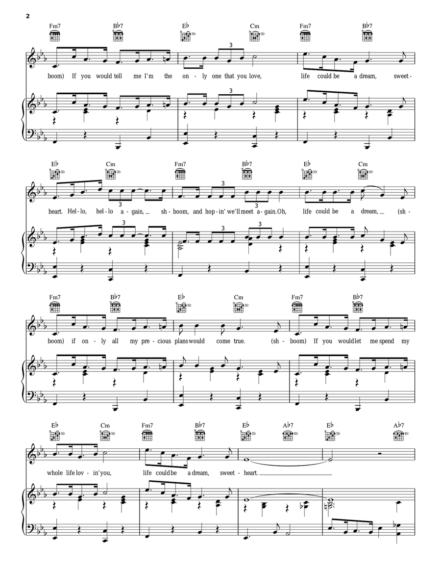 Sh-Boom (Life Could Be a Dream) Piano, Vocal, Guitar scores gallery preview page 2