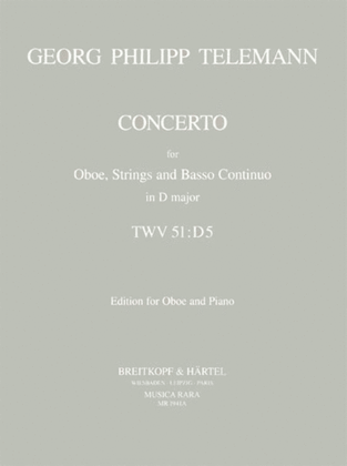Book cover for Concerto in D major TWV 51:D5