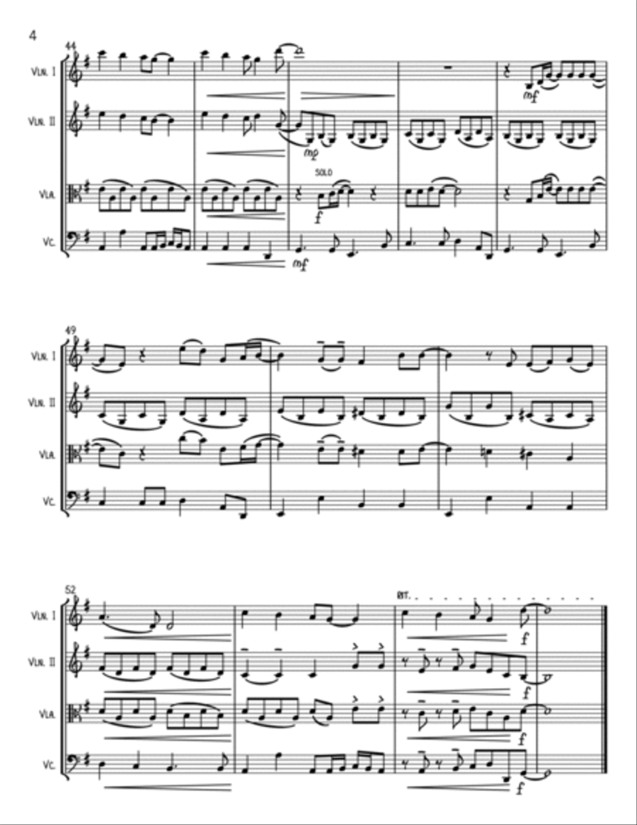Eternal Flame String Quartet scores gallery preview page 4