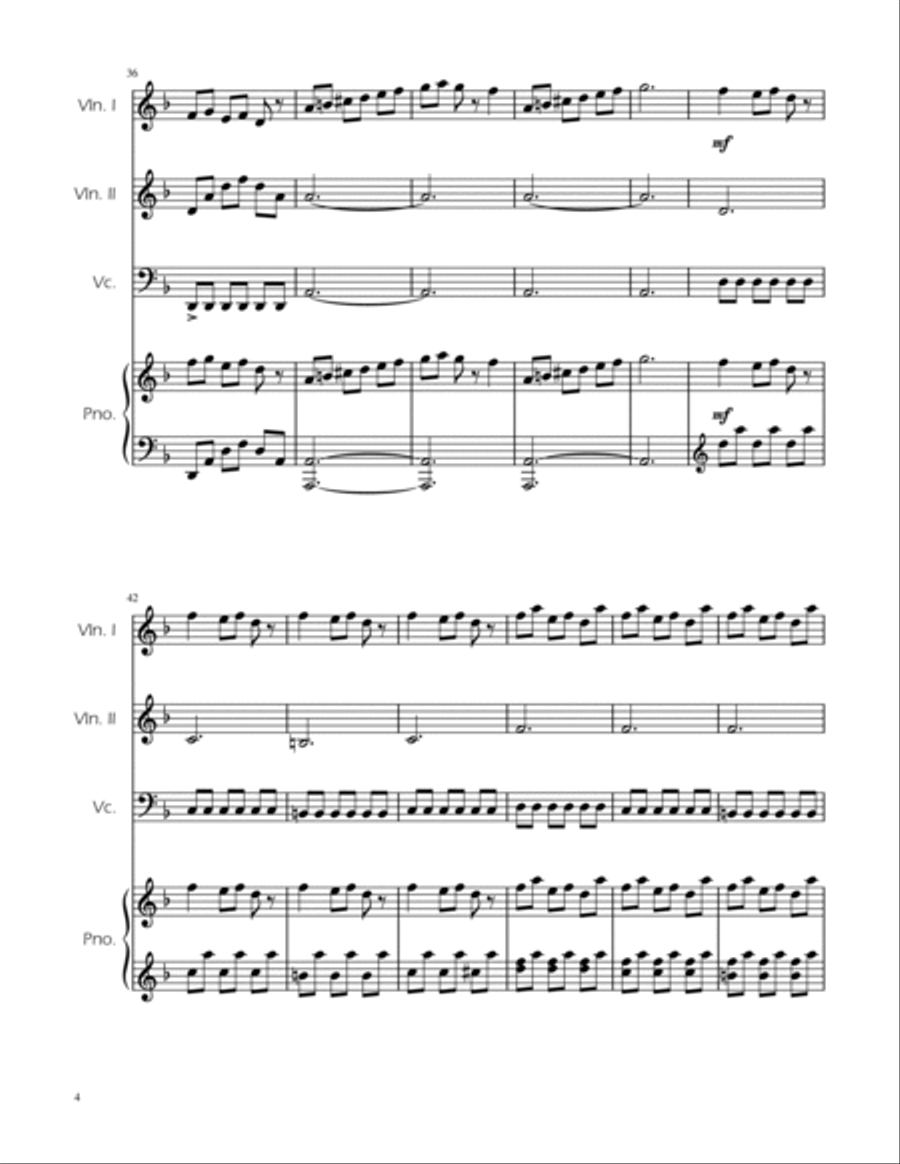 Carol of the Bells - String Trio w/ Piano String Trio scores gallery preview page 4