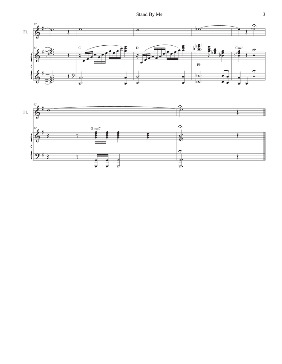 Stand By Me (Flute solo and Piano) Flute Solo scores gallery preview page 3
