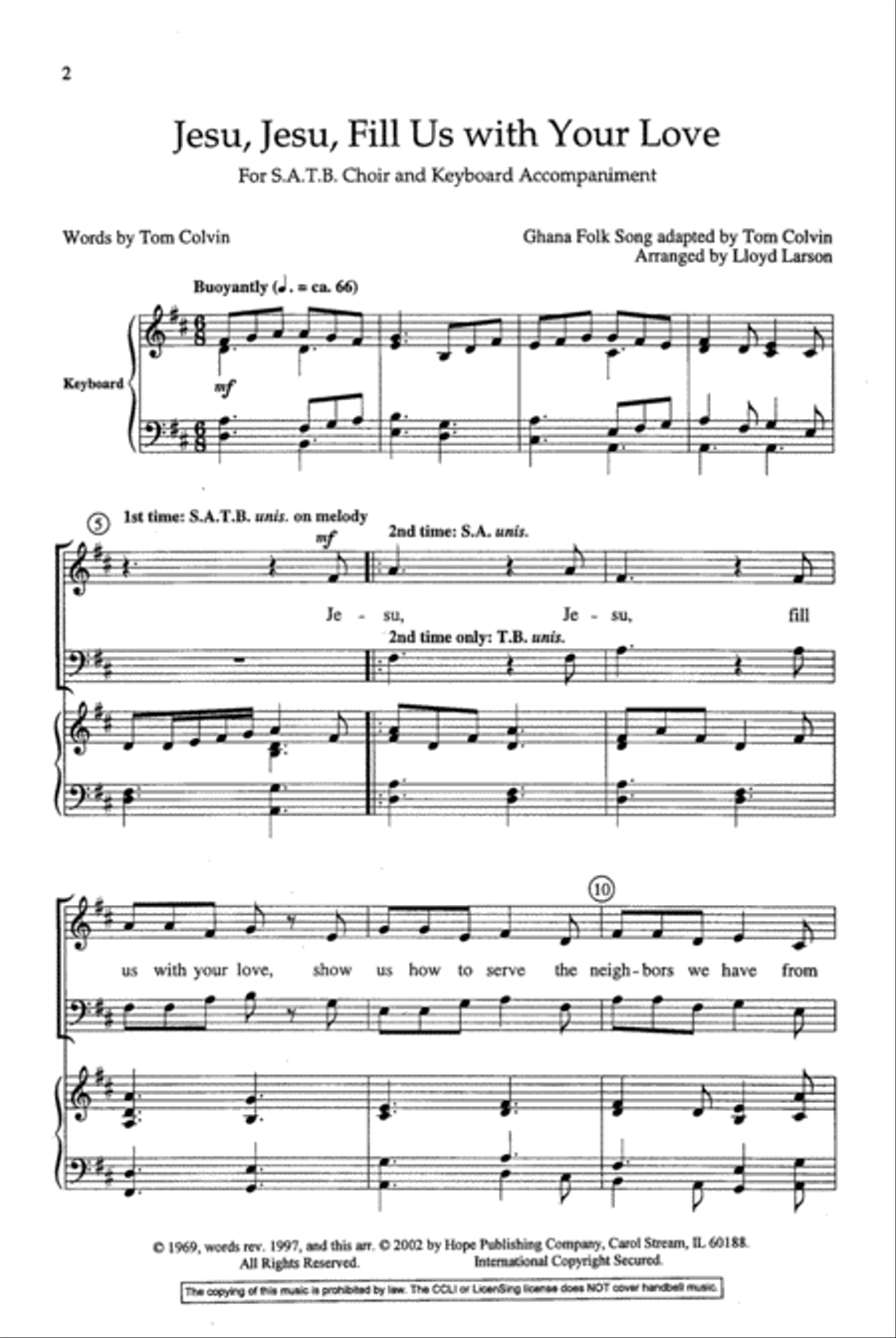 Jesu, Jesu, Fill Us With Your Love 4-Part scores gallery preview page 10