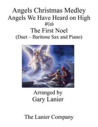 Book cover for Gary Lanier: ANGELS CHRISTMAS MEDLEY (Duet – Baritone Sax & Piano with Parts)