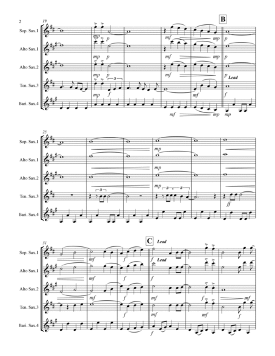 Sweet Caroline Woodwind Quartet scores gallery preview page 3