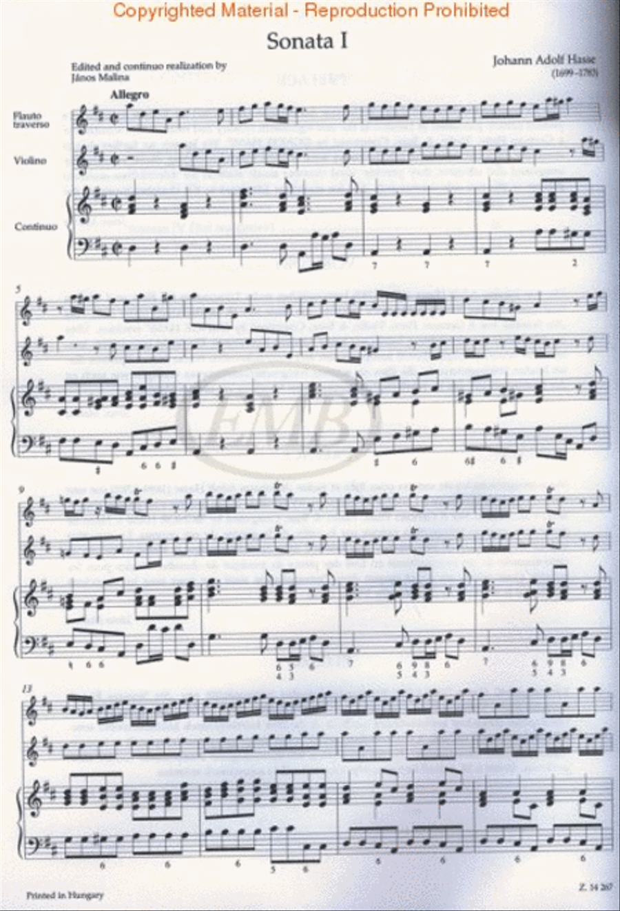 Six Triosonate per Flauto Traverso, Violino e Continuo Violin scores gallery preview page 3