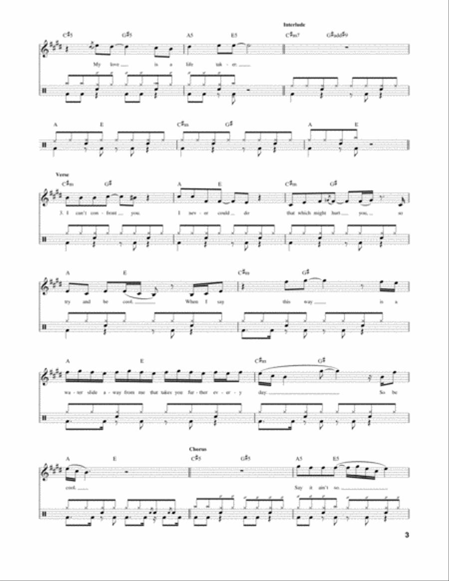 Say It Ain't So Say It Ain't So Drum Set scores gallery preview page 3