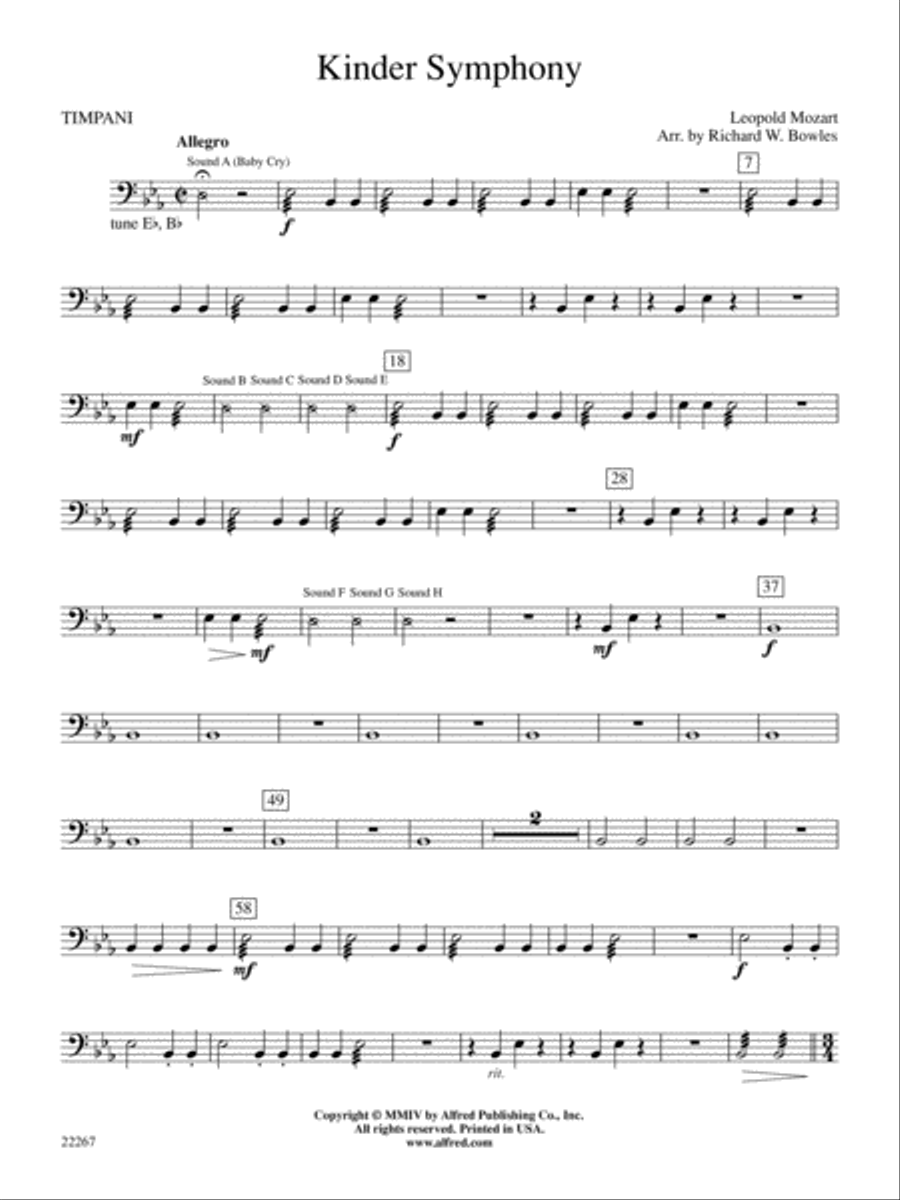 Kinder Symphony: Timpani Concert Band scores gallery preview page 1