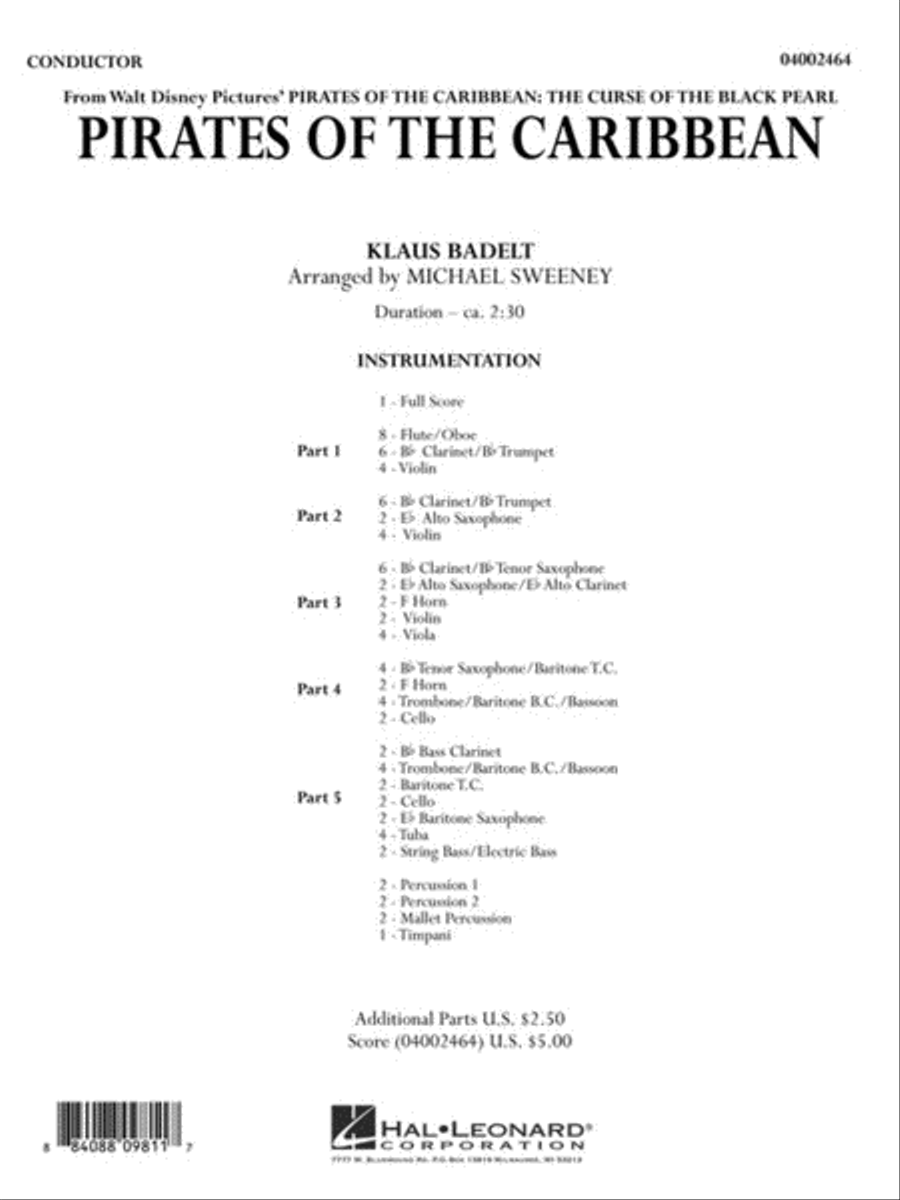 Pirates of the Caribbean Concert Band scores gallery preview page 2