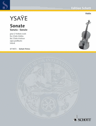 Book cover for Sonate pour 2 violons seuls op. posthume