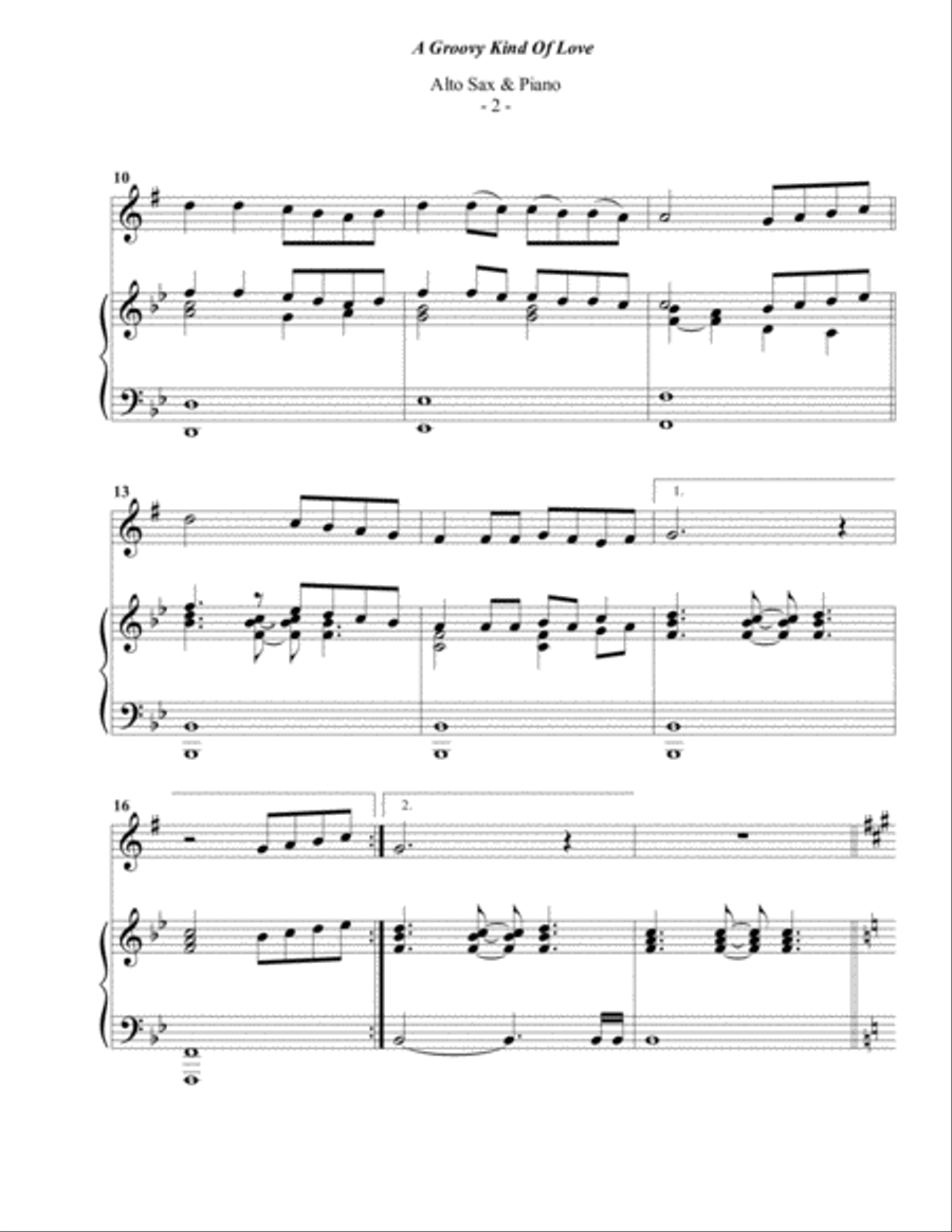 A Groovy Kind Of Love Alto Saxophone scores gallery preview page 2