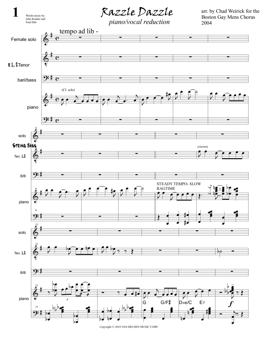 Razzle Dazzle Razzle Dazzle TTBB scores gallery preview page 1