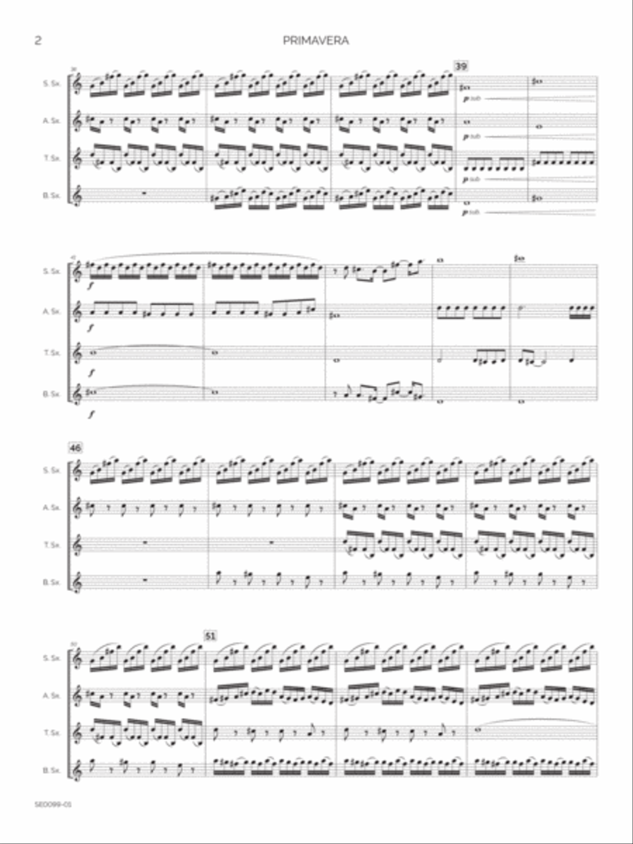 Primavera Saxophone Quartet scores gallery preview page 5