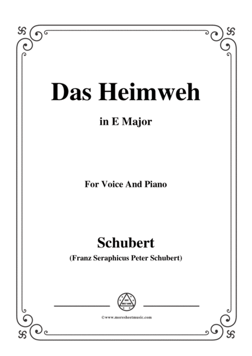Schubert-Das Heimweh,in E Major,for Voice&Piano image number null