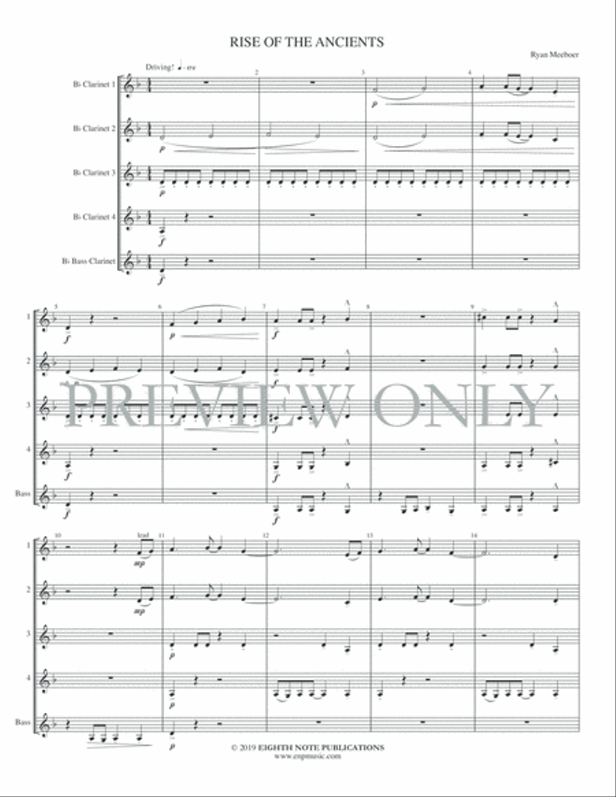 Rise of the Ancients Clarinet Quintet scores gallery preview page 3