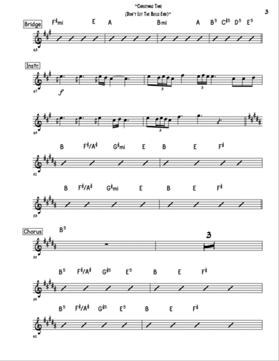 Christmas Time (don't Let The Bells End) Voice scores gallery preview page 3