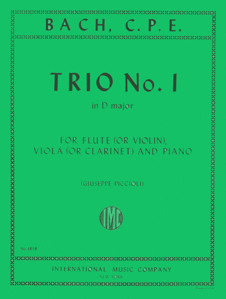 Trio No. 1 in D major for Flute, Clarinet and Piano or Flute (Violin), Viola and Piano (PICCIOLI)
