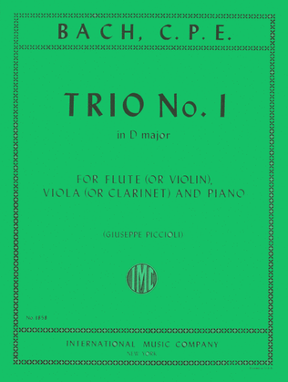 Book cover for Trio No. 1 in D major for Flute, Clarinet & Piano or Flute (Violin), Viola & Piano