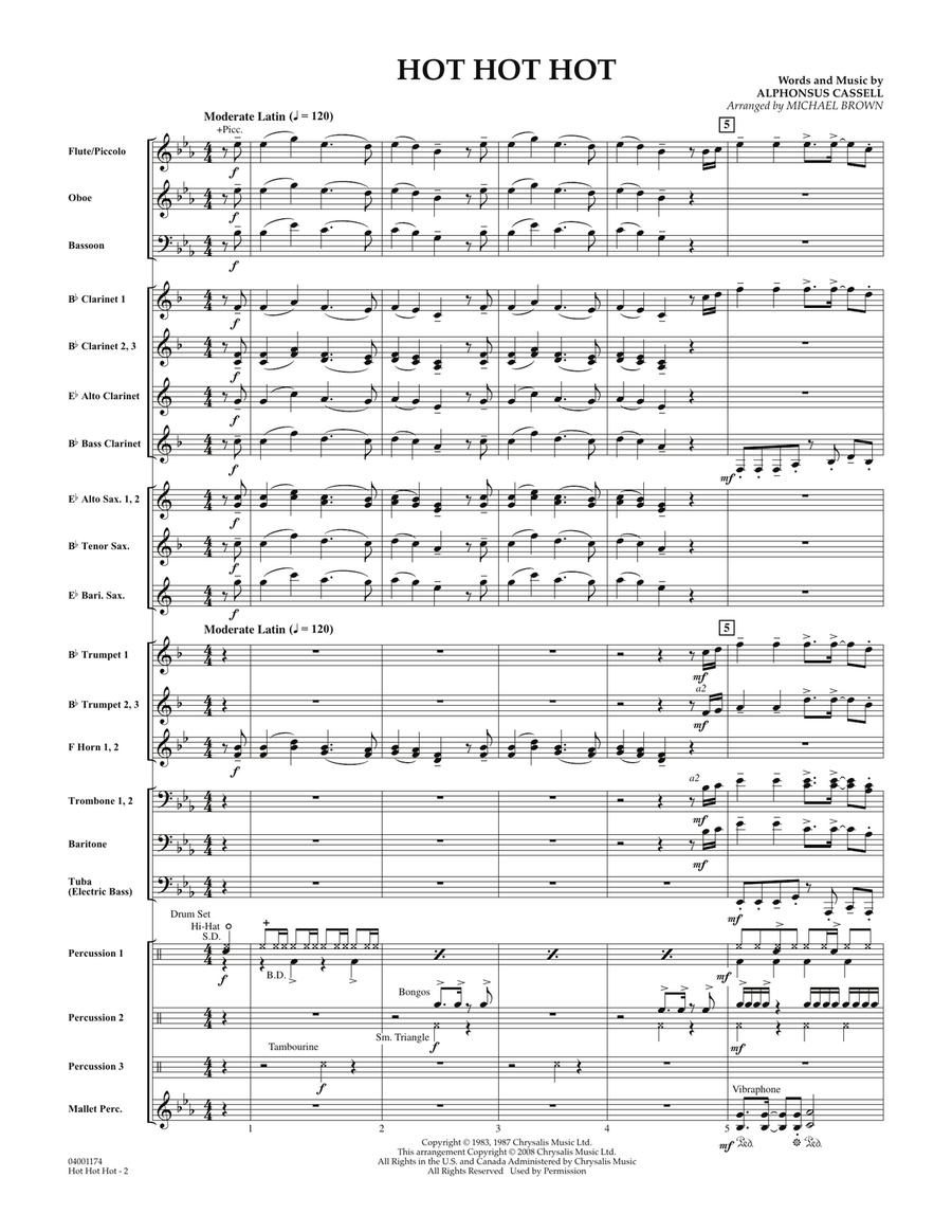 Hot Hot Hot - Full Score Hot Hot Hot - Full Score Concert Band scores gallery preview page 2