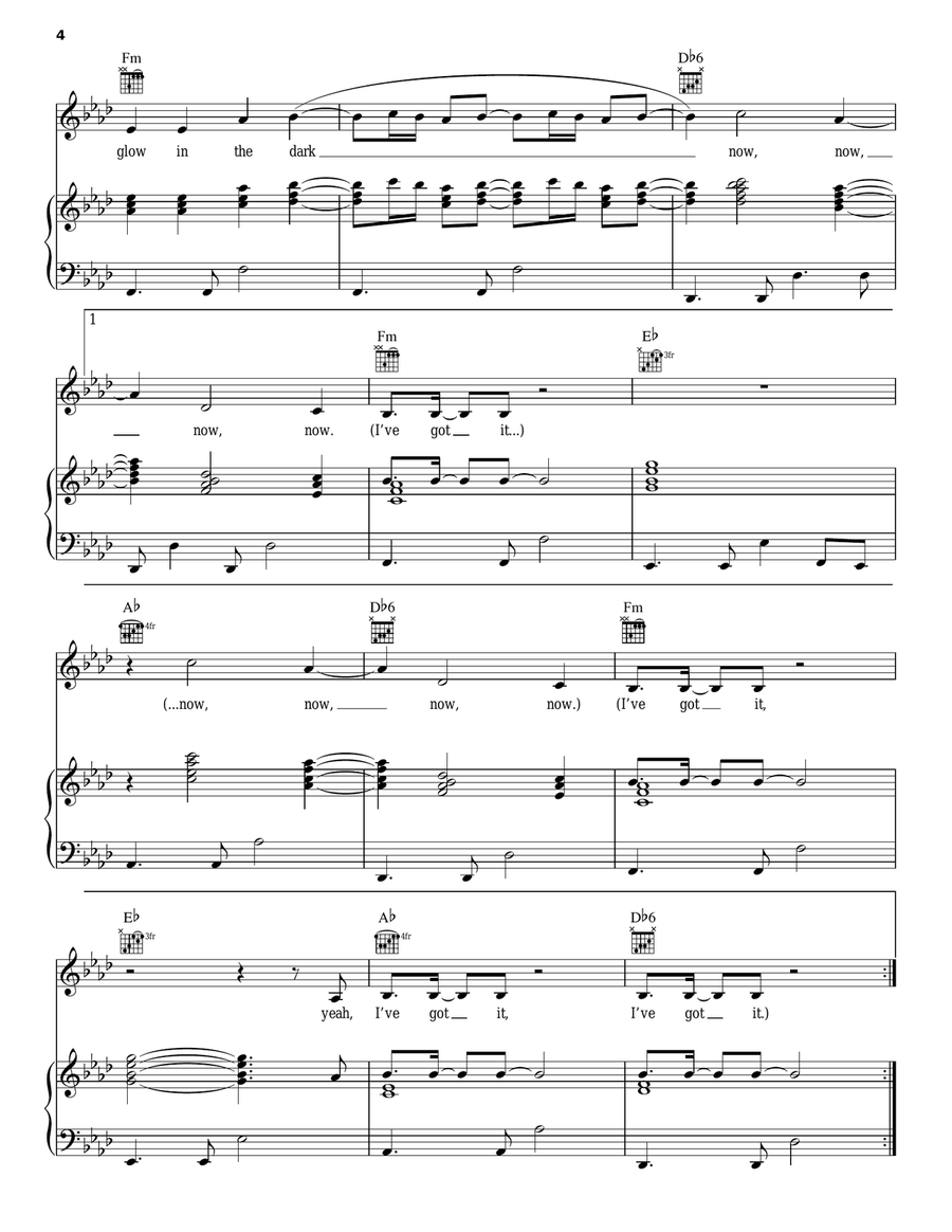Glow In The Dark Acoustic Guitar scores gallery preview page 4