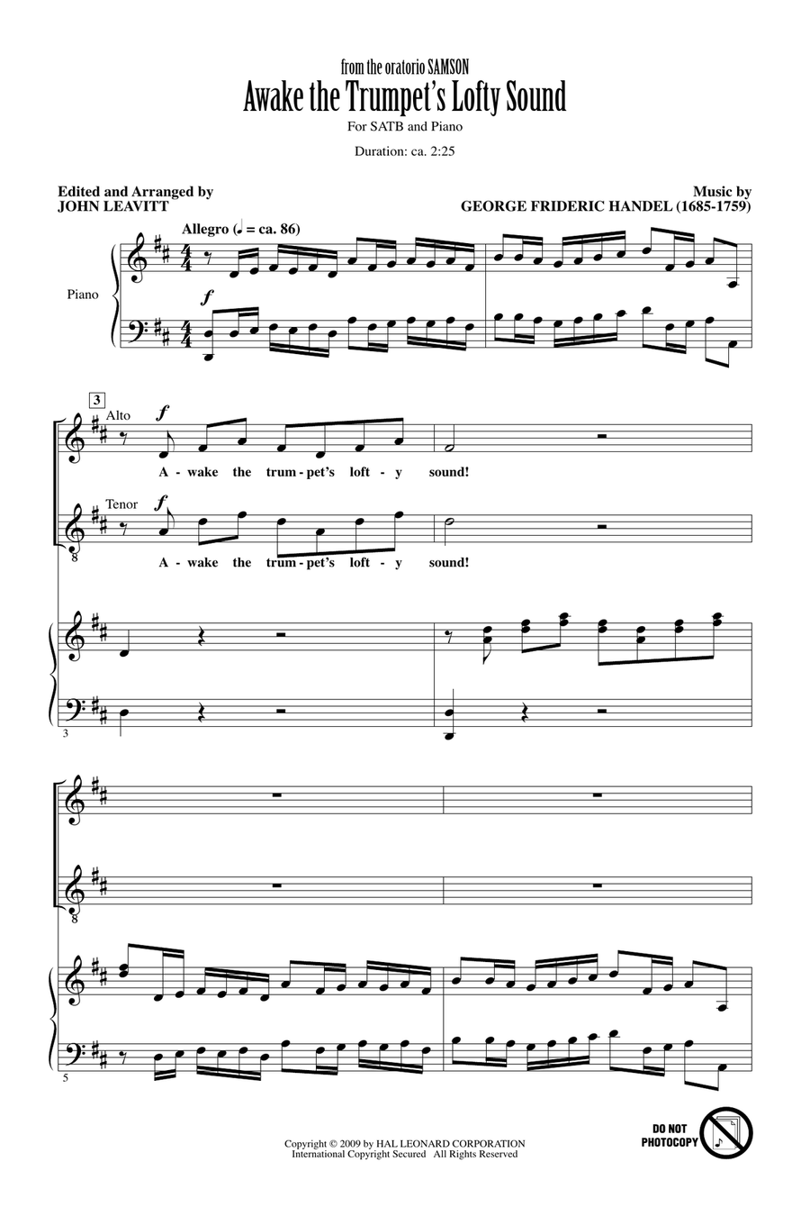 Awake The Trumpet's Lofty Sound 4-Part scores gallery preview page 1