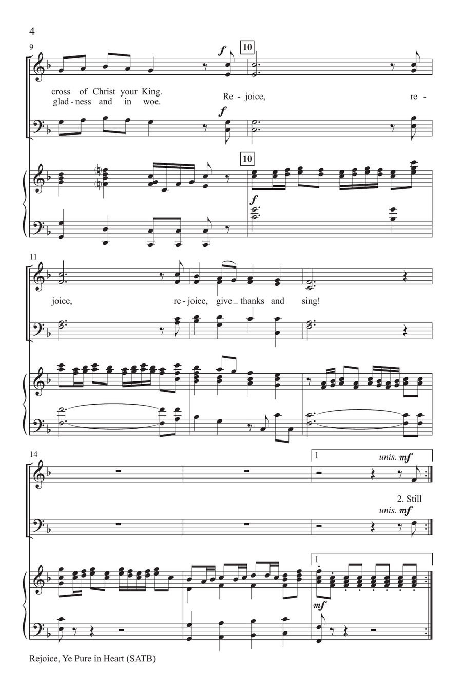 Rejoice, Ye Pure in Heart SATB 4-Part scores gallery preview page 3