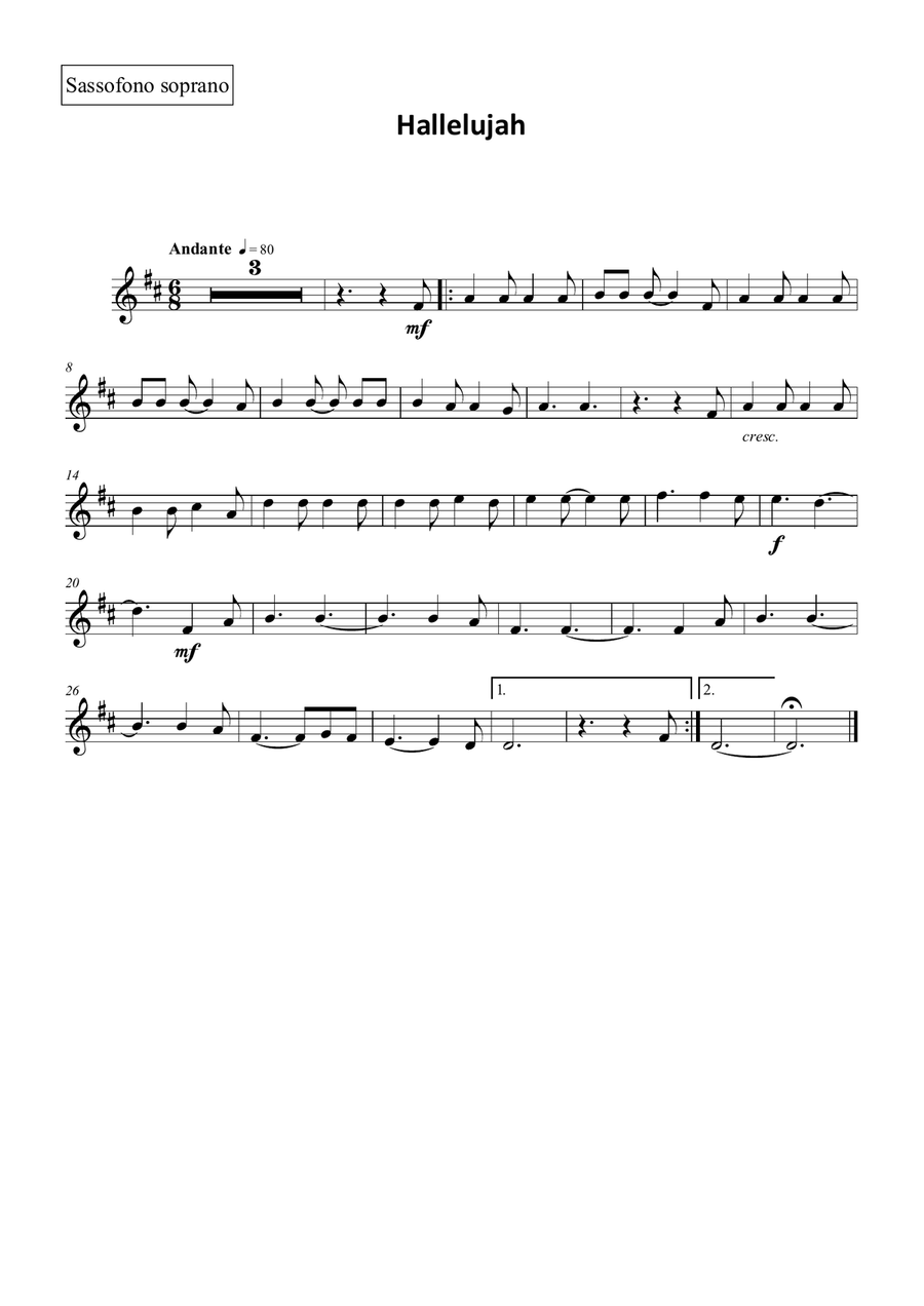 Hallelujah Saxophone Quintet scores gallery preview page 5