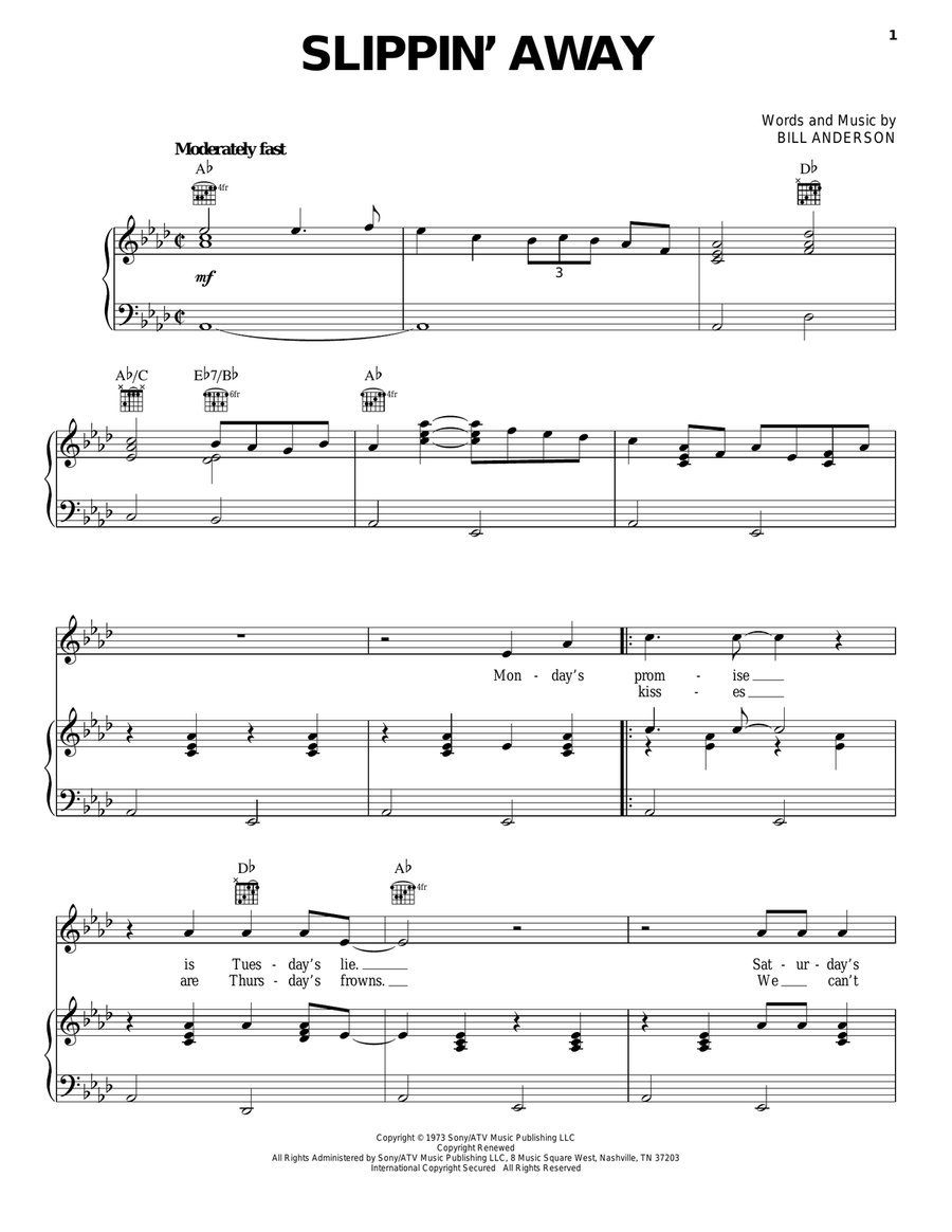 Slippin' Away Acoustic Guitar scores gallery preview page 1