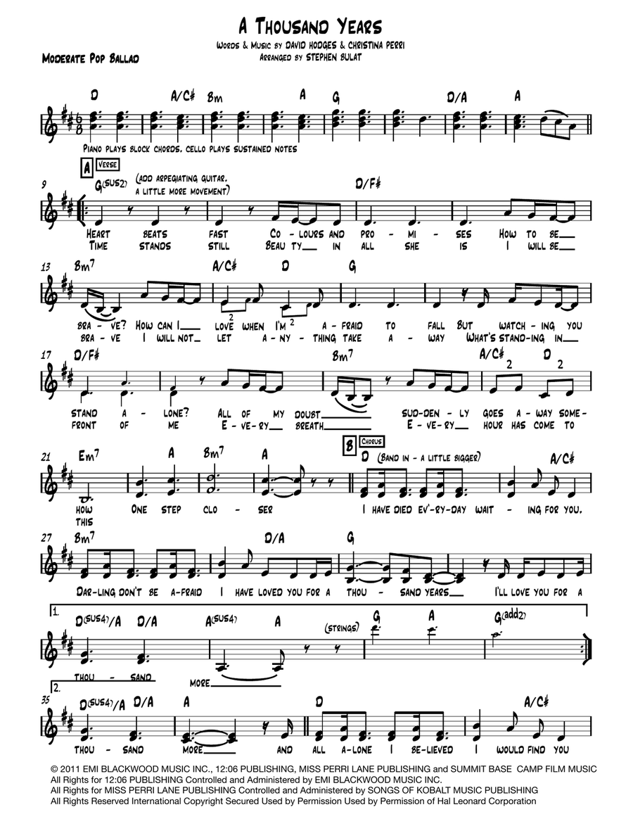 A Thousand Years Large Ensemble scores gallery preview page 1