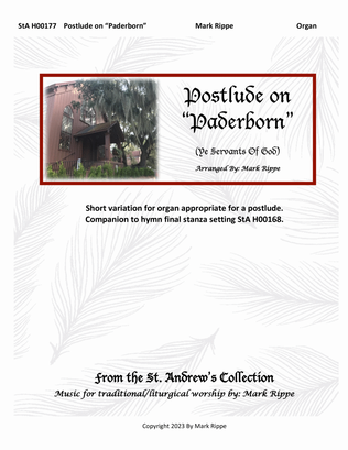 Book cover for Postlude on "Paderborn" (Ye Servants Of God) StA OV0177