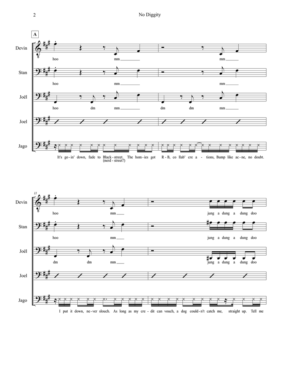 No Diggity TTBB scores gallery preview page 2