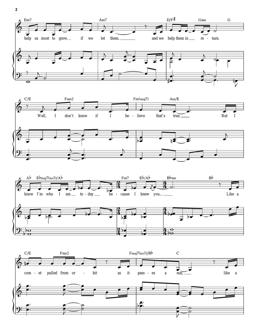 For Good (from Wicked) High Voice scores gallery preview page 2