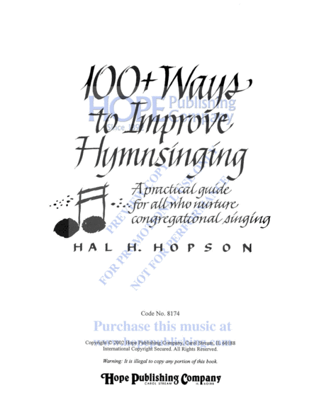 100+ Ways to Improve Hymnsinging