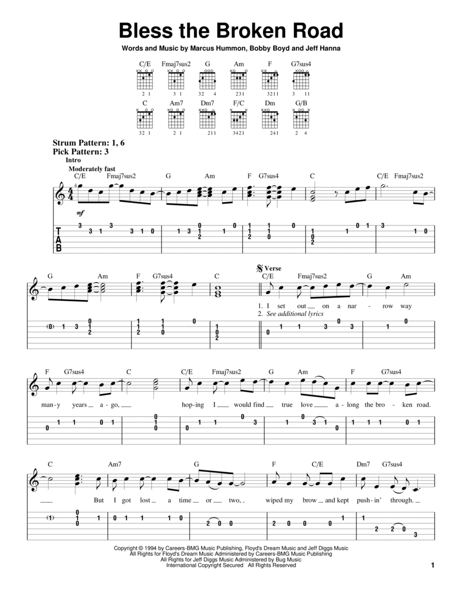 Bless The Broken Road Bless The Broken Road Acoustic Guitar scores gallery preview page 1