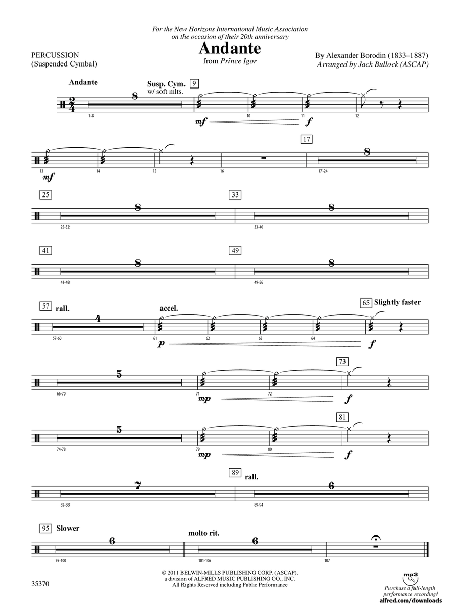 Andante (from Prince Igor): 1st Percussion