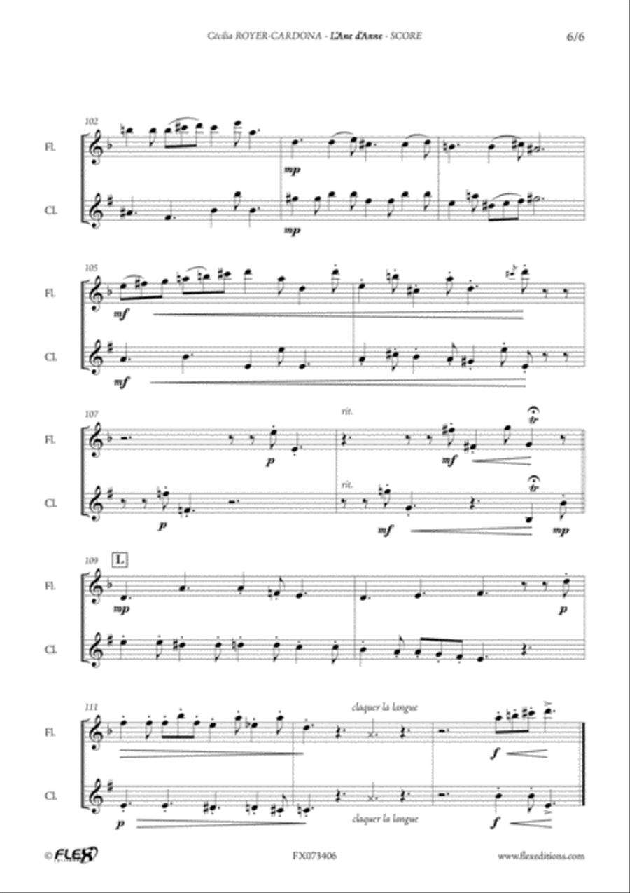 L'Ane d'Anne L'Ane d'Anne Clarinet scores gallery preview page 6